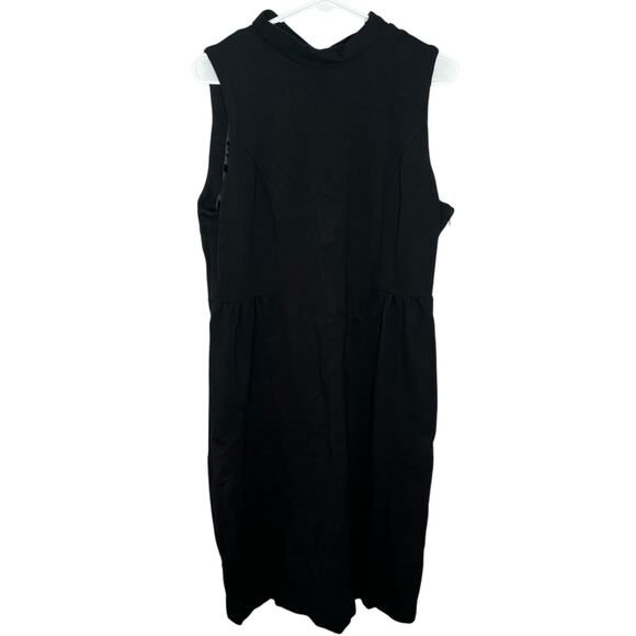 Banana Republic Black Ponte Knit Sleeveless Dress Size 16 - Picture 1 of 15
